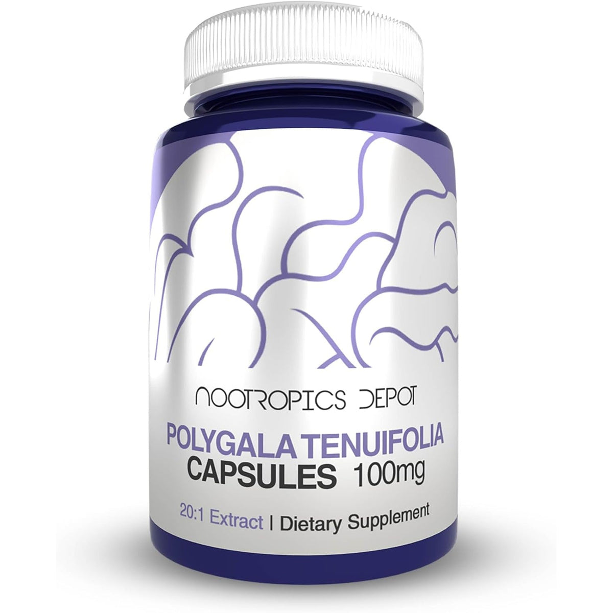 Nootropics Depot Polygala Tenuifolia Capsules | 100Mg | 90 Count | 20:1 Extract | Yuan Zhi | Promotes Cognitive Function, Learning and Memory | Supports Healthy Stress Levels | Adaptogen Supplement