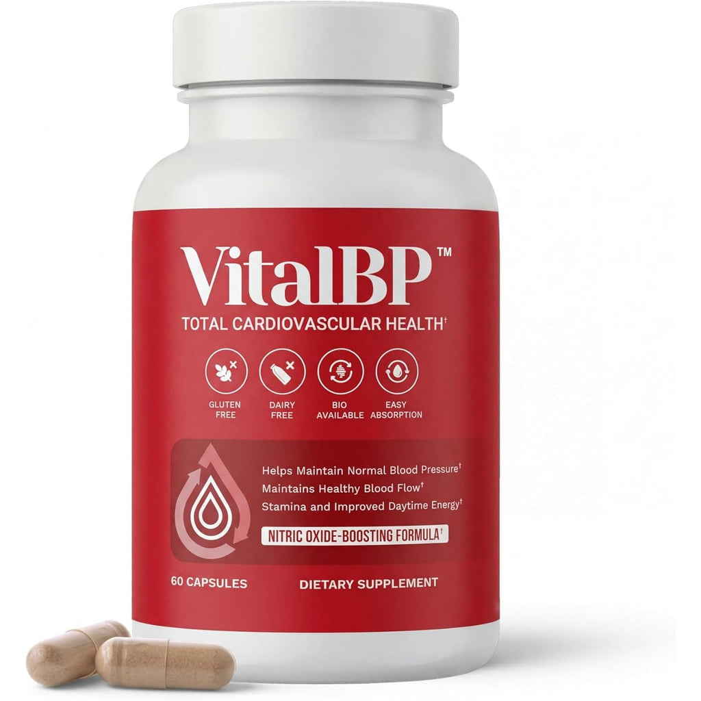 Vital BP - Support for Normal Blood Pressure - Supports Blood Flow & Arteries - with Coq10, L-Citrulline, and K2 & D3-60 Capsules