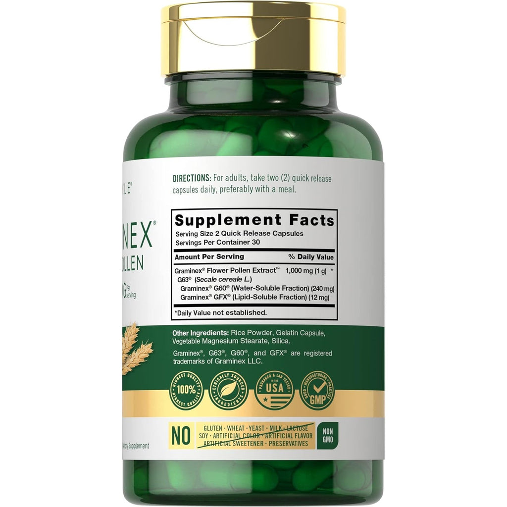 Carlyle Graminex Flower Pollen Extract | 1000 Mg | 60 Capsules | Non-Gmo & Gluten Free Supplement