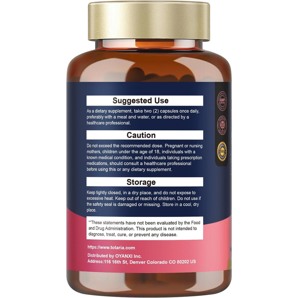 Totaria Probiotics for Women, 120 Billion Women Probiotic, with Akkermansia, Digestive Enzymes & Prebiotics, Cranberry, D-Mannose, for Gut, Vaginal, Urinary, Immune, PH Balance, 120 Vegan Capules