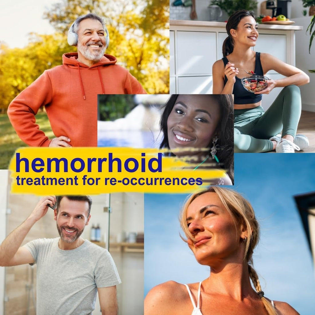 Hemorrhoid Treatment to Reduce Re-Occurrences & Easier Regularity with Stool Softener | 7 Clinically Studied Hemorrhoid Ingredients | Plant-Based Sugar Free Lemon 60 Vegan Gummies