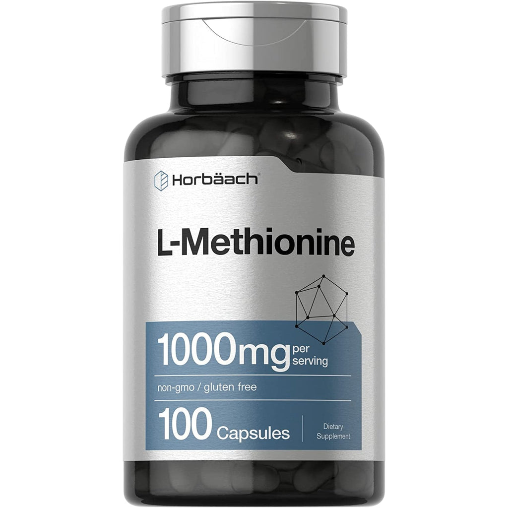 Horbäach L-Methionine 1000Mg | 100 Capsules | Non-Gmo, Gluten Free | Free Form Supplement