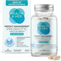 Health & Her Weight Management Probiotics for Women - Perimenopause & Menopause Supplement - Clinically Studied 50Bn CFU Probiotics to Support Gut Health, Energy, Mood & Mind, Vegan (60 Ct - 1 Month)