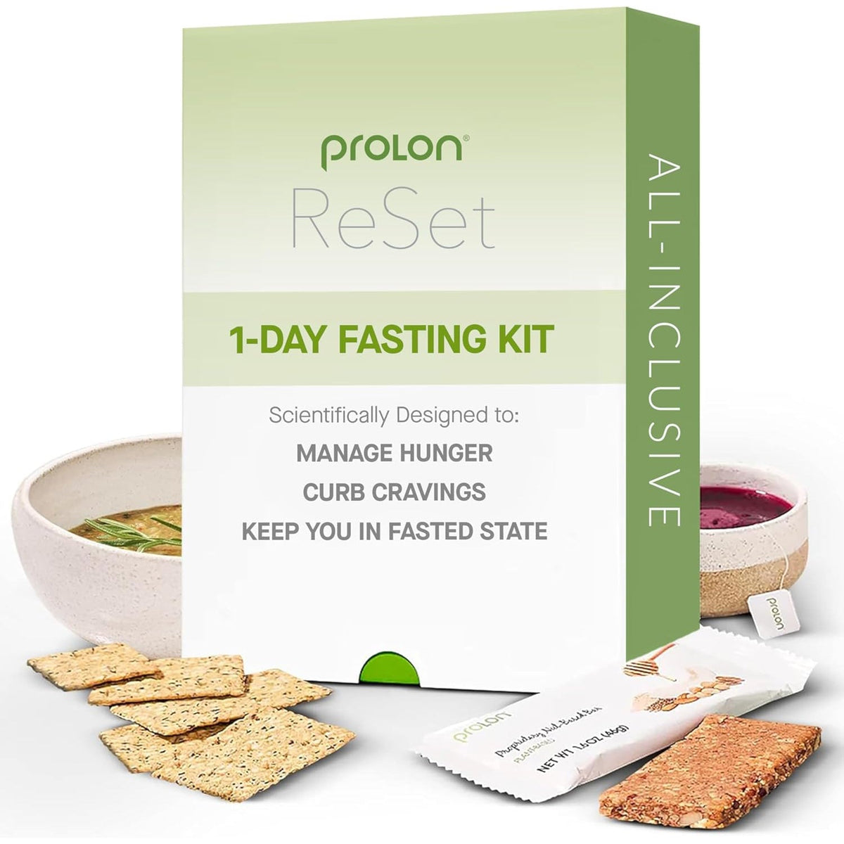 Prolon 1-Day Reset Fasting Kit | Fast with Food | Supports Healthy Aging & Weight Management | Low-Calorie, Plant-Based Meals & Snacks | Developed to Not Break Your Fast (1-Day Kit)