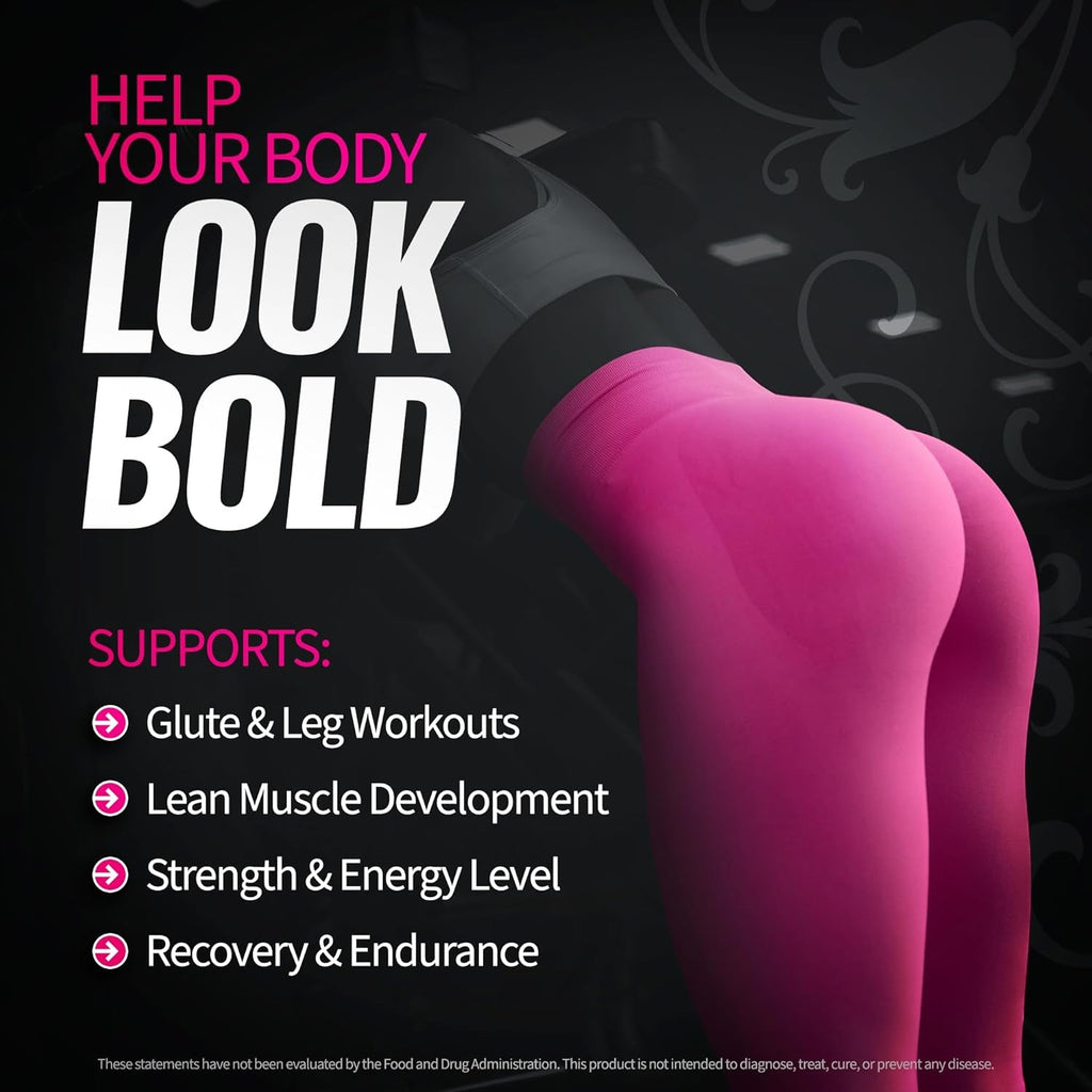 Bold Buns Creatine for Women – Supplement with Collagen & BCAA – Supports Muscle Development, Post-Workout Recovery, Skin Elasticity, Healthy Hair & Nail (30 Servings, Unflavored)