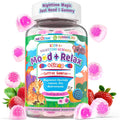 Kids 4+ Magnesium + Saffron Sleep Gummies, Relax Happy Filled Gummy, Bedtime Calcium Zinc, Mineral + Multivitamin Gummies, Melatonin Free | Vitamin D3 K2 | Bone, Only Need 1 Gummy - Sweet Dream Magic