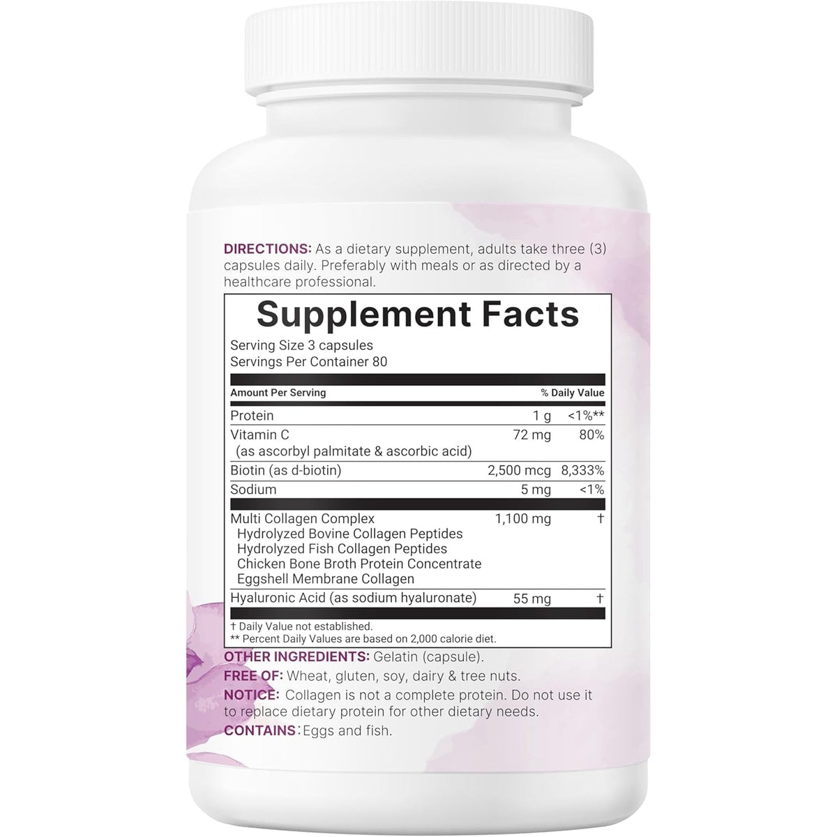 Micro Ingredients Multi Collagen Pills for Women & Men, 240 Capsules | Type I, II, III, V, X | Hydrolyzed Peptides with Biotin, Hyaluronic Acid, & Fat Soluble Vitamin C Complex | Non-Gmo, Filler Free
