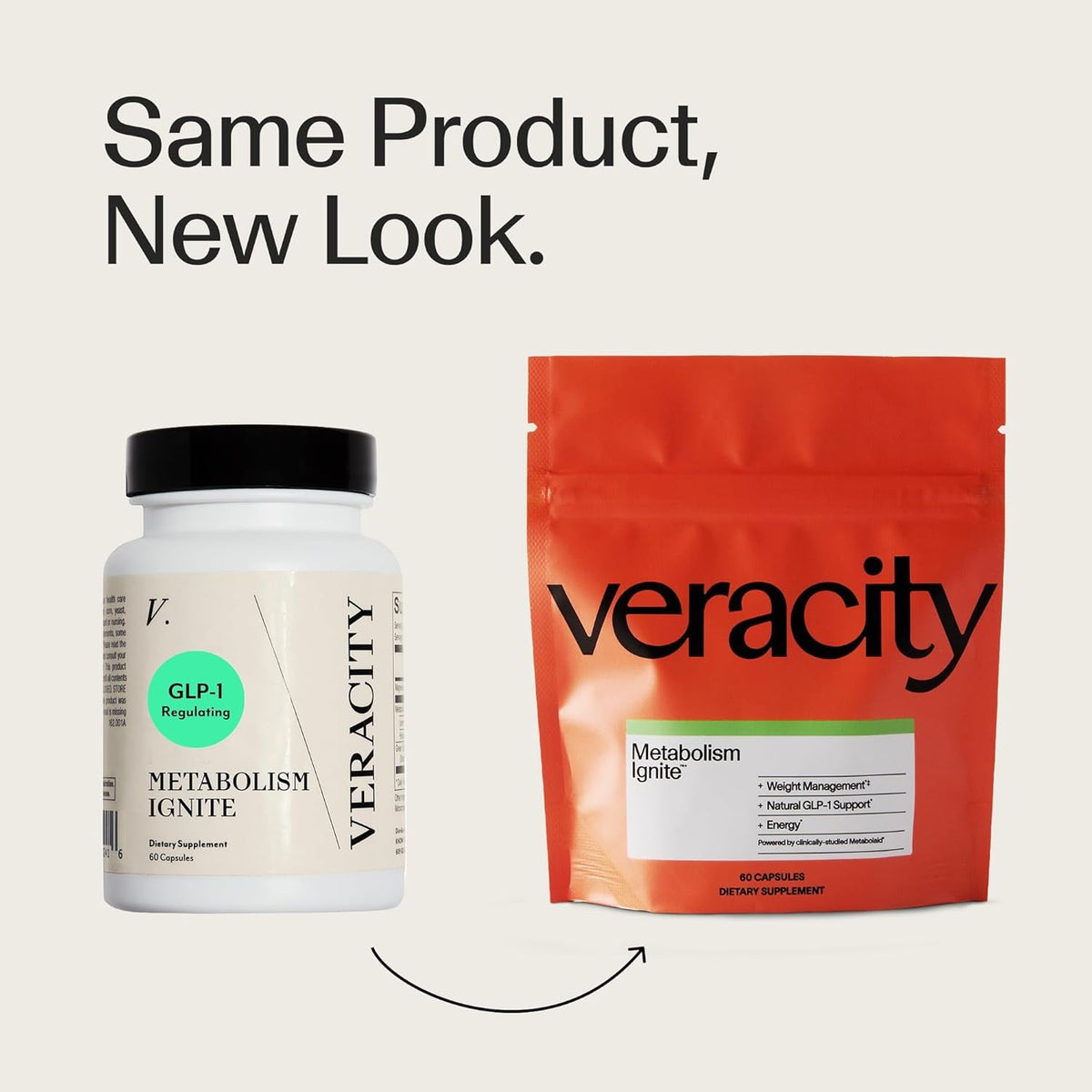 Veracity Metabolism Ignite - Boosts GLP-1 to Reduce Appetite and Cravings for Clinically Proven Weight Loss - Natural GLP-1 & Metabolic Support Supplement - Burns Fat - Side Effect Free - 30 Serving