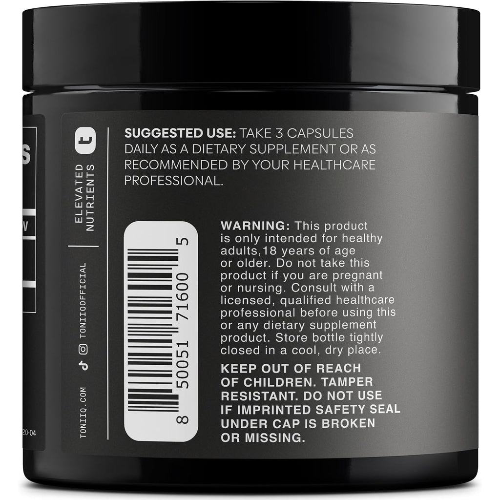 Toniiq Black Maca Root - Ultra High Potency 20:1 Extract - Single Origin, Wildcrafted & Highly Concentrated - Third-Party Lab Tested - 120 Capsules