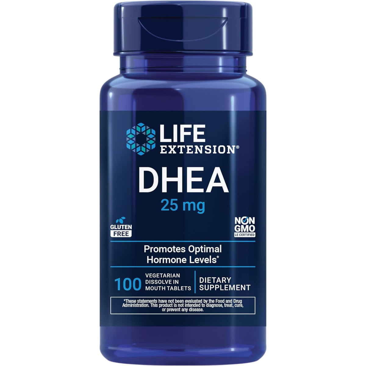 Life Extension DHEA 25 Mg – Hormone Balance Supplement, Memory, Muscle Health, Bone Health, Men’S Health, Women’S Health, Gluten-Free, Non-Gmo, Vegetarian, 100 Dissolve-In-Mouth Tablets
