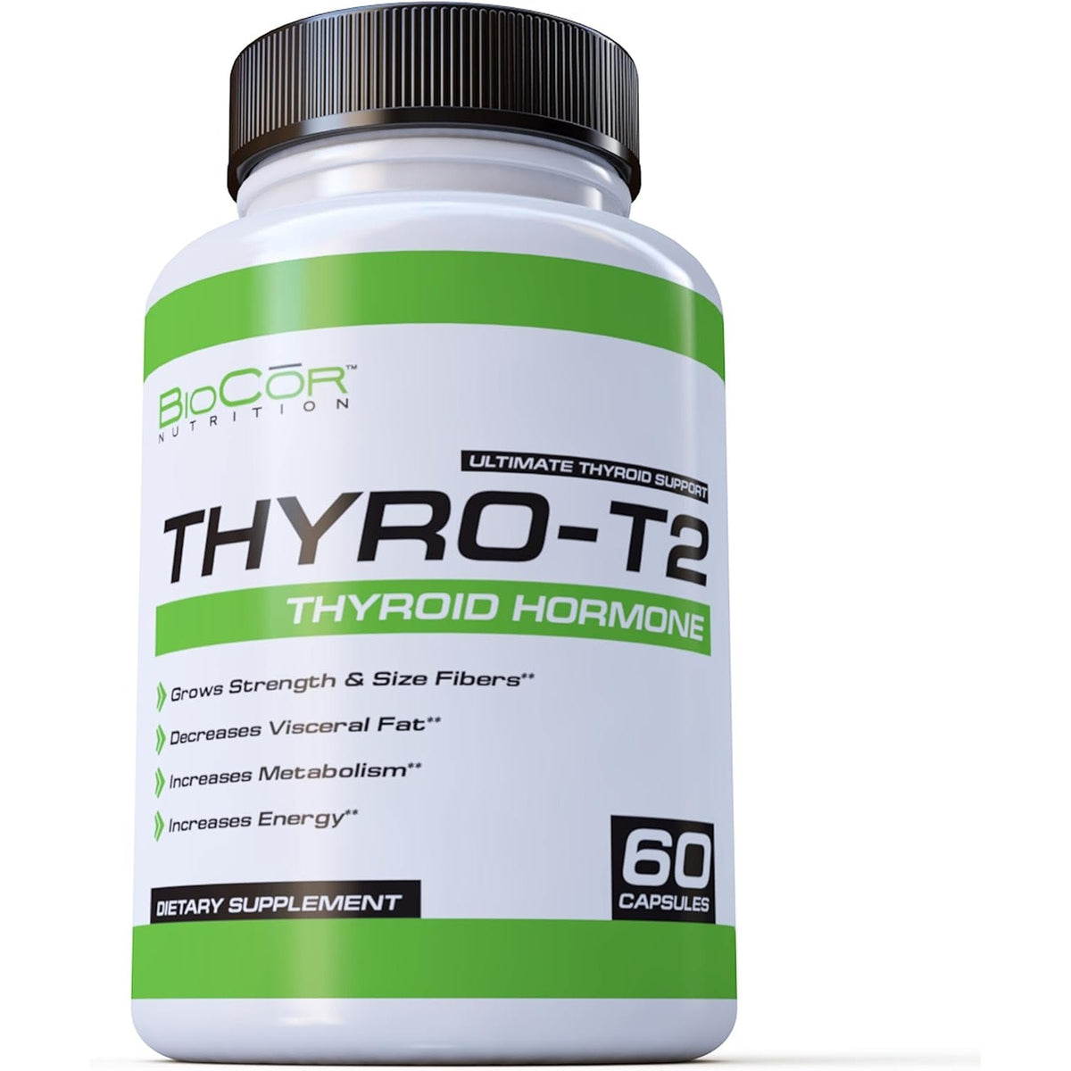 Thyro-T2 Thyroid Hormone Fat Burner Supplement - Boost Metabolism and Lose Weight (60 Capsules - 1 Month Supply)