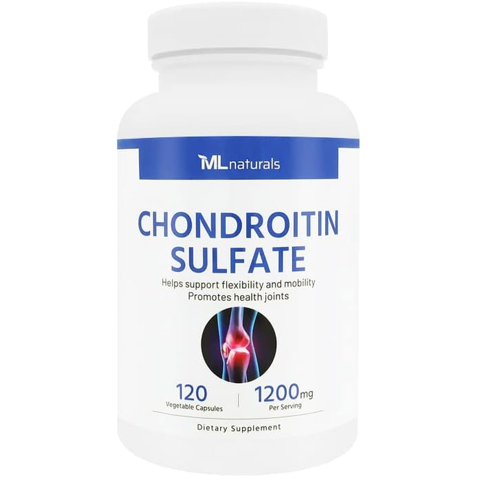 ML Naturals Chondroitin Sulfate 1,200Mg (Per Serving) – 120 Vegan Capsules – Supports Joint Flexibility & Mobility
