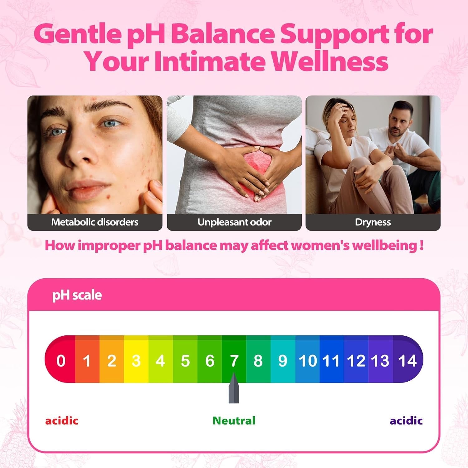 Her Juicy Feminine Probiotics Gummies with Slippery Elm Supports Ph Balance Gut Health & Immune System Promote Vaginal Health for Women 60 Pineapple Gummies