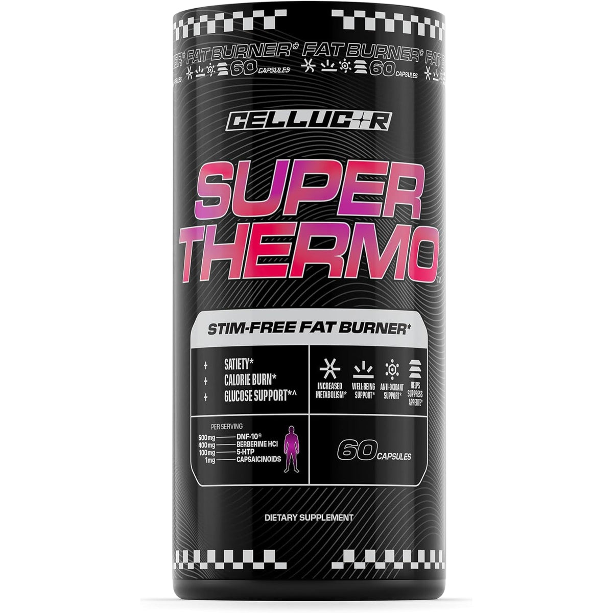 Cellucor Super Thermo™ Stim-Free Fat Burner | Thermogenic, Appetite, and Glucose Support | 60 Capsules