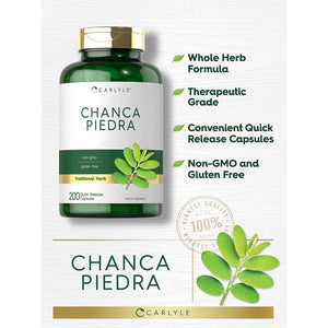Carlyle Chanca Piedra | 200 Capsules | Non-Gmo and Gluten Free Traditional Herb Formula