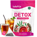 LULUTOX Detox Tea - Herbal Blend with Dandelion, Ginseng, and Ginger - Supports a Healthy Weight, Digestive Health - Vegan, All Natural, Laxative-Free - Peach Flavor (28 Servings)