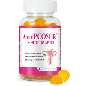 Arompcoslife Inositol Gummies for Women, 60 Count, Myo-Inositol Supplement with Folate & Vitamins B6 & B12, Supports Daily Wellness, Orange Flavor