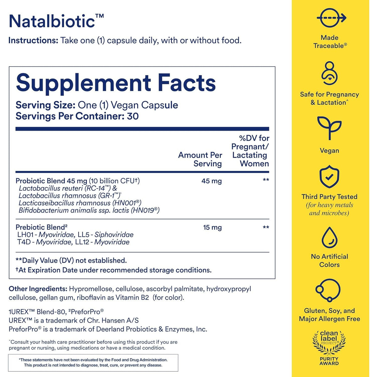 Ritual Prenatal Probiotics for Women - Support Microbiome, Gut, Digestive, Vaginal, and Baby’S Immune Health** - Natalbiotic for TTC, Pregnancy, Postpartum - Vegan - Citrus - 30 Capsules - 30 Servings