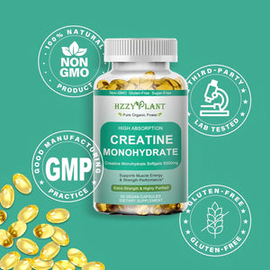 Creatine Softgels - High Absorption Creatine for Women & Men - Creatine Monohydrate 5000Mg for Muscle Strength, Muscle Builder, Energy Boost, Pre-Workout - Sugar Free, Non-Gmo & Gluten Free