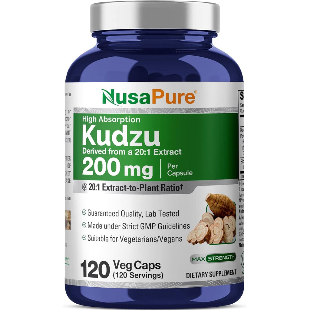 Nusapure Kudzu Root Capsules, 200 Mg, 120 Veg Capsules (Non-Gmo, Vegan)