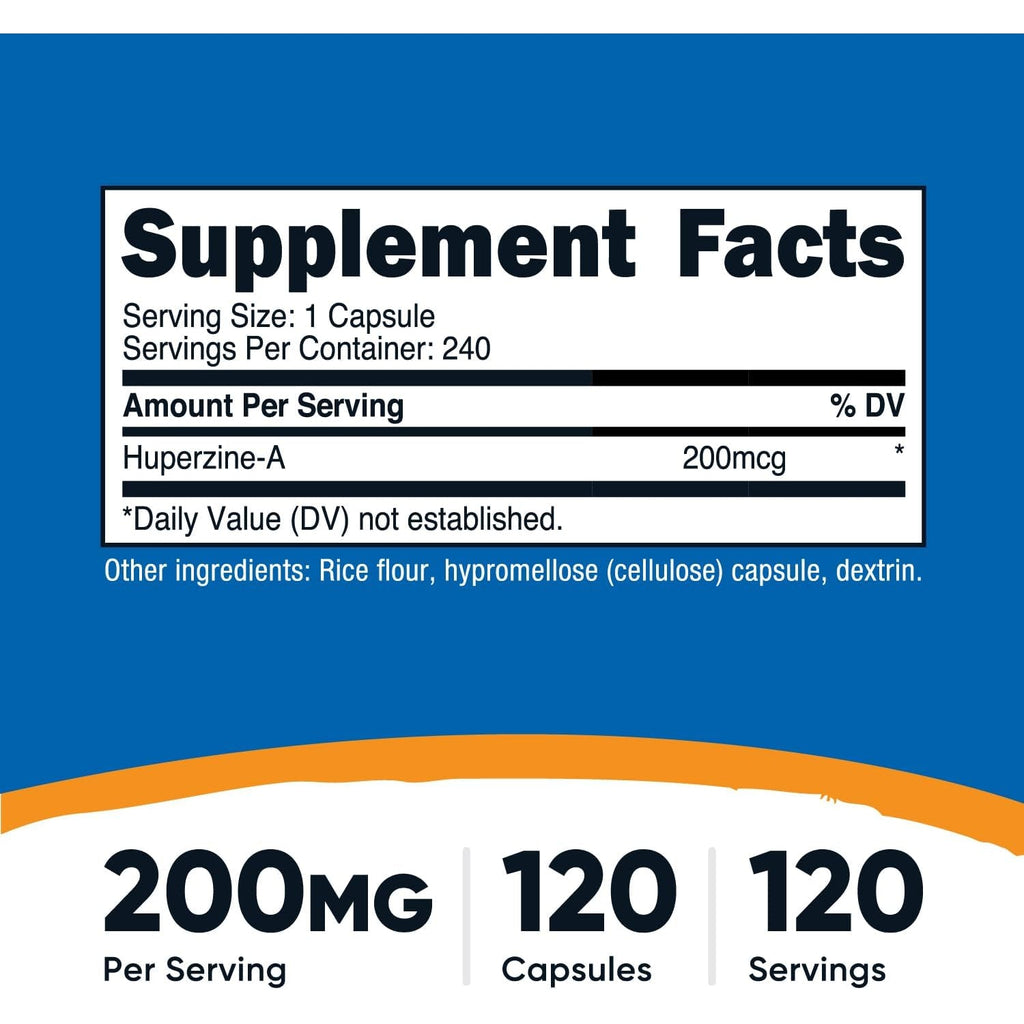 Nutricost Huperzine a Capsules 200Mcg, 240 Capsules - Non-Gmo, Vegetarian Friendly