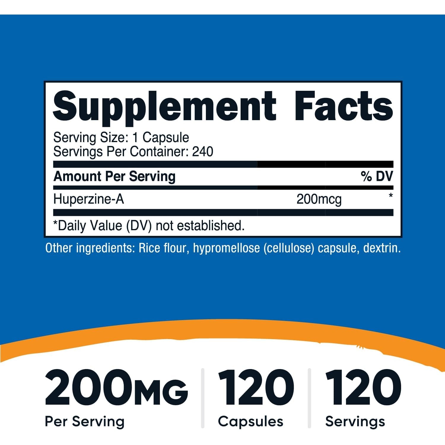Nutricost Huperzine a Capsules 200Mcg, 240 Capsules - Non-Gmo, Vegetarian Friendly
