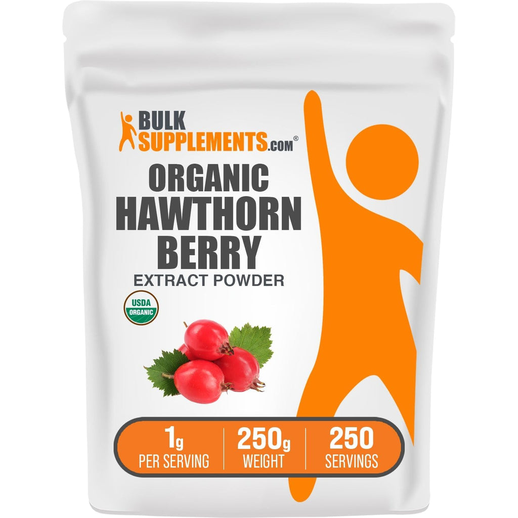 Bulksupplements.Com Organic Hawthorn Berry Extract Powder - Hawthorn Berry Supplement - Herbal & Gluten Free, 1G per Serving, 250G (8.8 Oz) (Pack of 1)