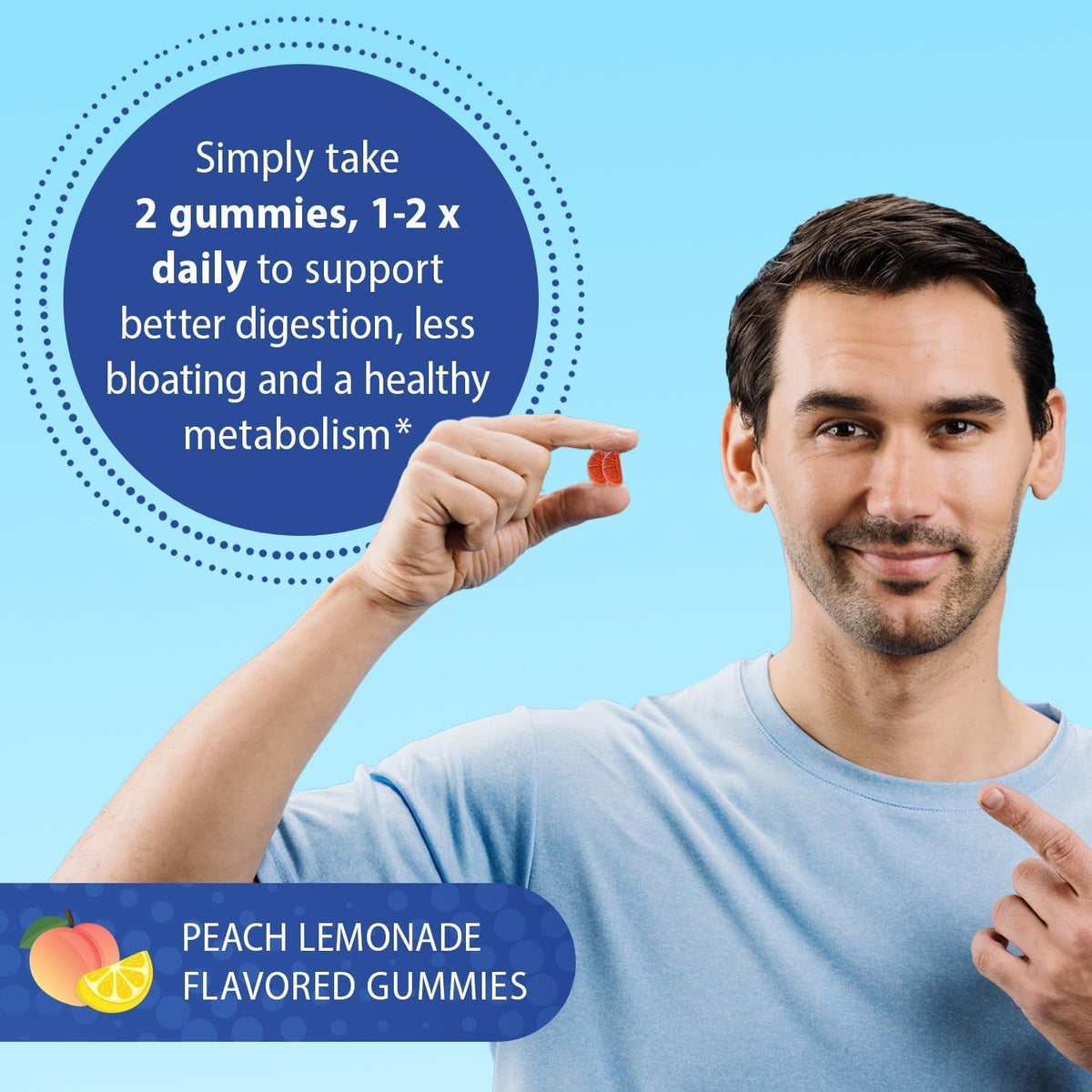 Florastor Prebiotic and Probiotic Gummies, Digestive and Metabolic Support Probiotic Blend for Multi-Action Digestive Health Care, with Vitamin B12, 56 Gummies
