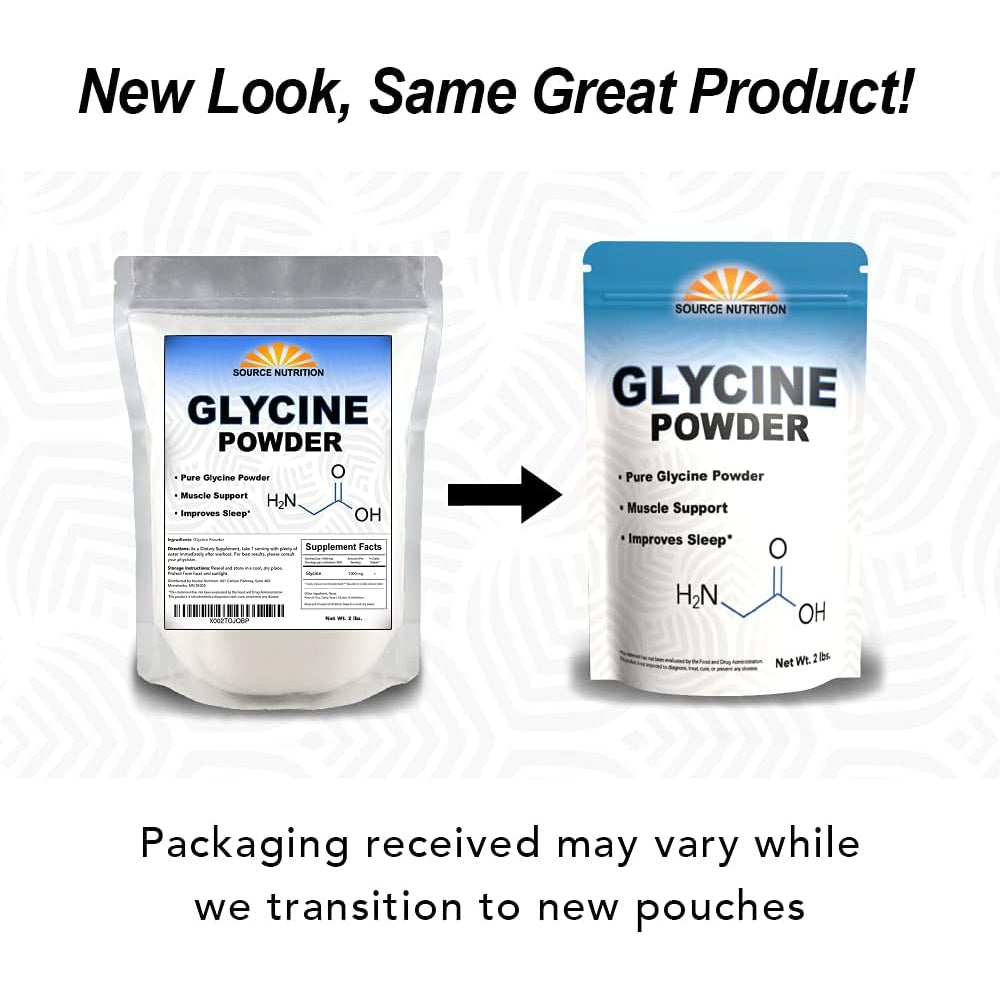 Glycine Powder (2 Lbs) - Promotes Restful Sleep, Muscle Energy and Strength, Memory and Cognition Support (Resealable Bag)