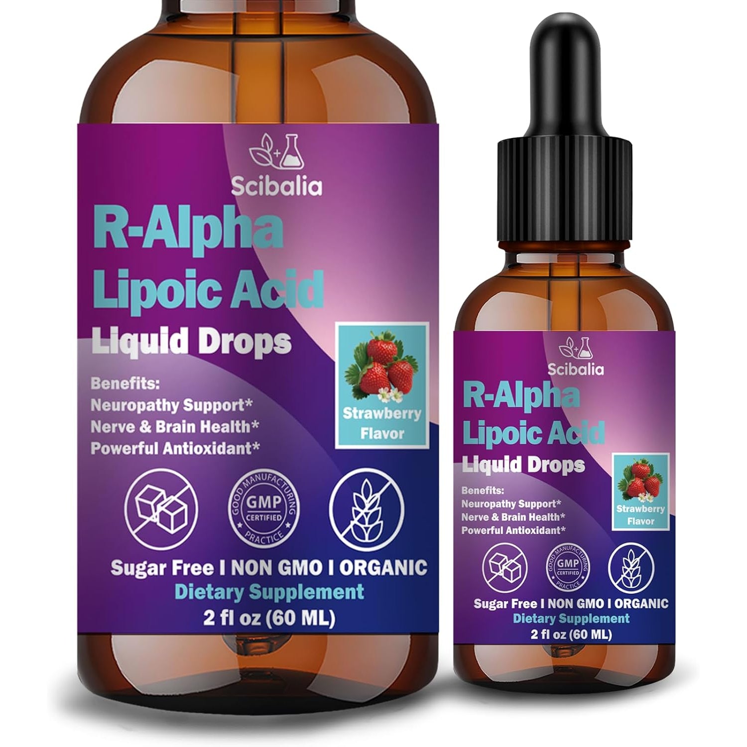 R Alpha Lipoic Acid 600Mg Liquid Drops for Neuropathy, Advanced 11-In-1 Stabilized R-ALA Supplement W. Benfotiamine Acetyl L-Carnitine Vitamin C E for Antioxidant Nerve Brain Energy Health Non GMO