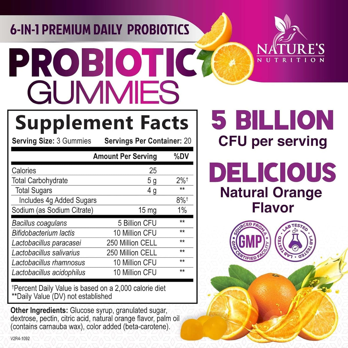 Probiotics for Digestive Health Gummies - 6 Unique Strains for Daily Immune Support & Gut Health, Supports Constipation, Gas & Bloating - Best Probiotic Supplement Gummy for Women & Men - 60 Gummies