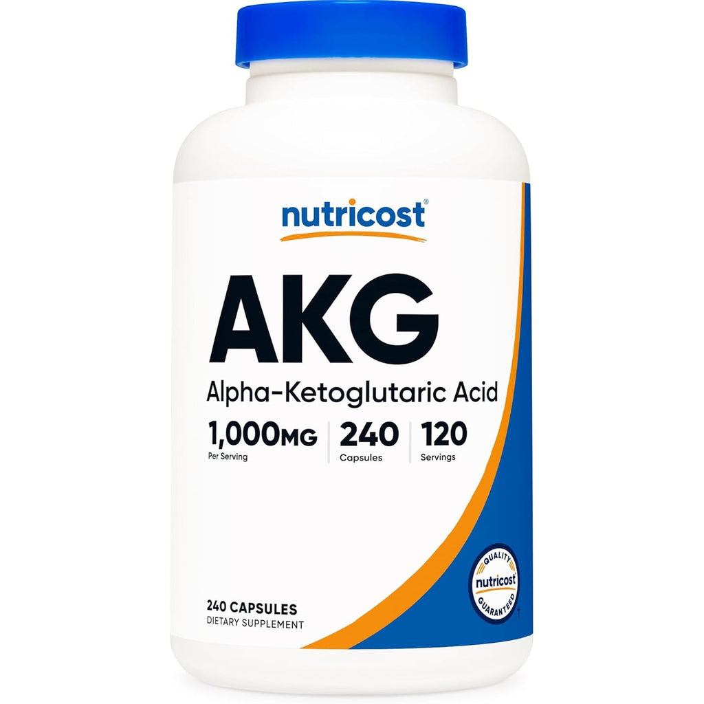 Nutricost AKG Alpha Ketoglutaric Acid Supplement 1,000 Mg, 240 Capsules, 120 Servings per Bottle - Powerful Precursor to Glutamine & Arginine, Energy Support Supplement