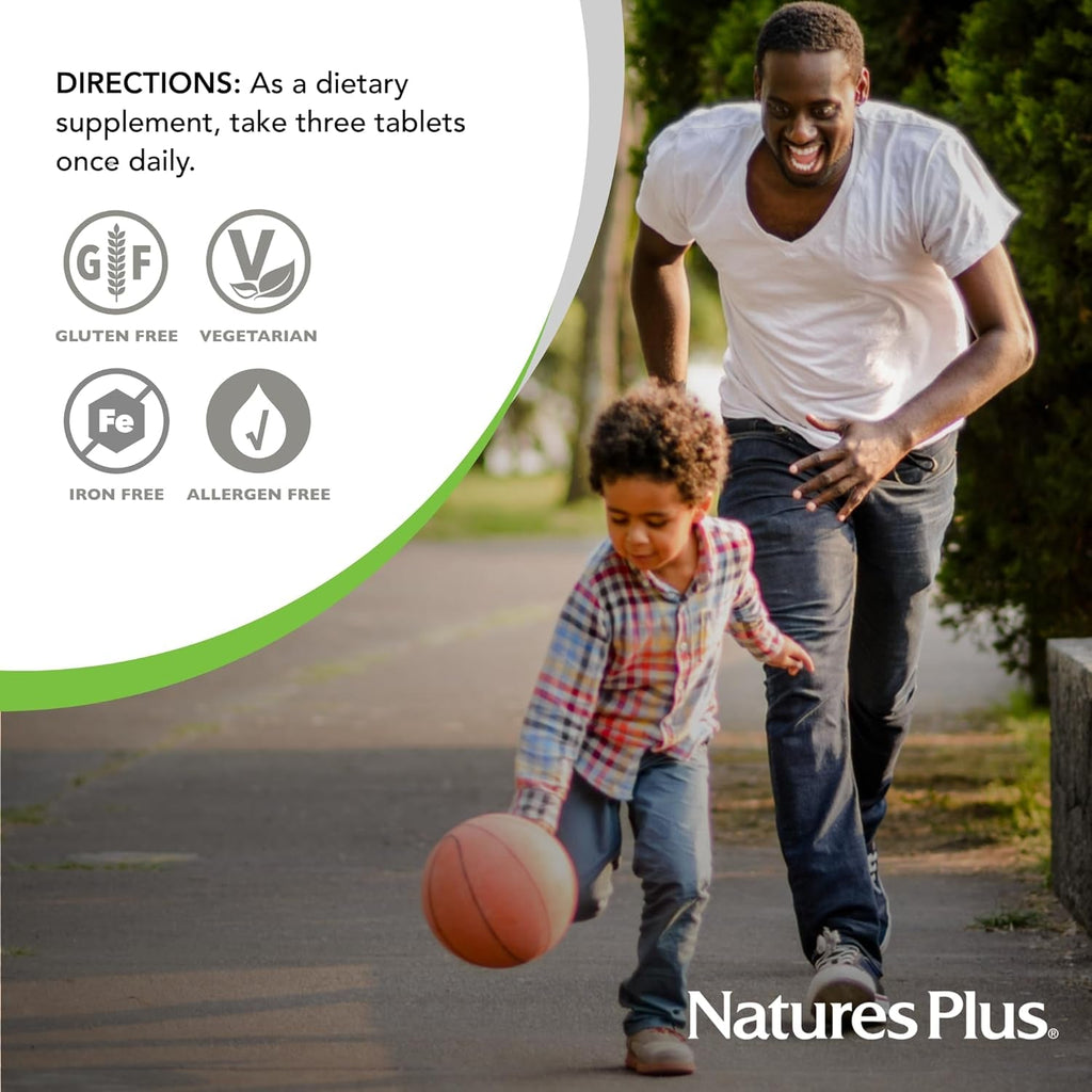 Naturesplus Source of Life No Iron - 90 Tablets - Multivitamin & Mineral Supplement with Vitamin D3 - Supports Natural Energy & Well-Being - Gluten Free, Vegetarian - 30 Servings