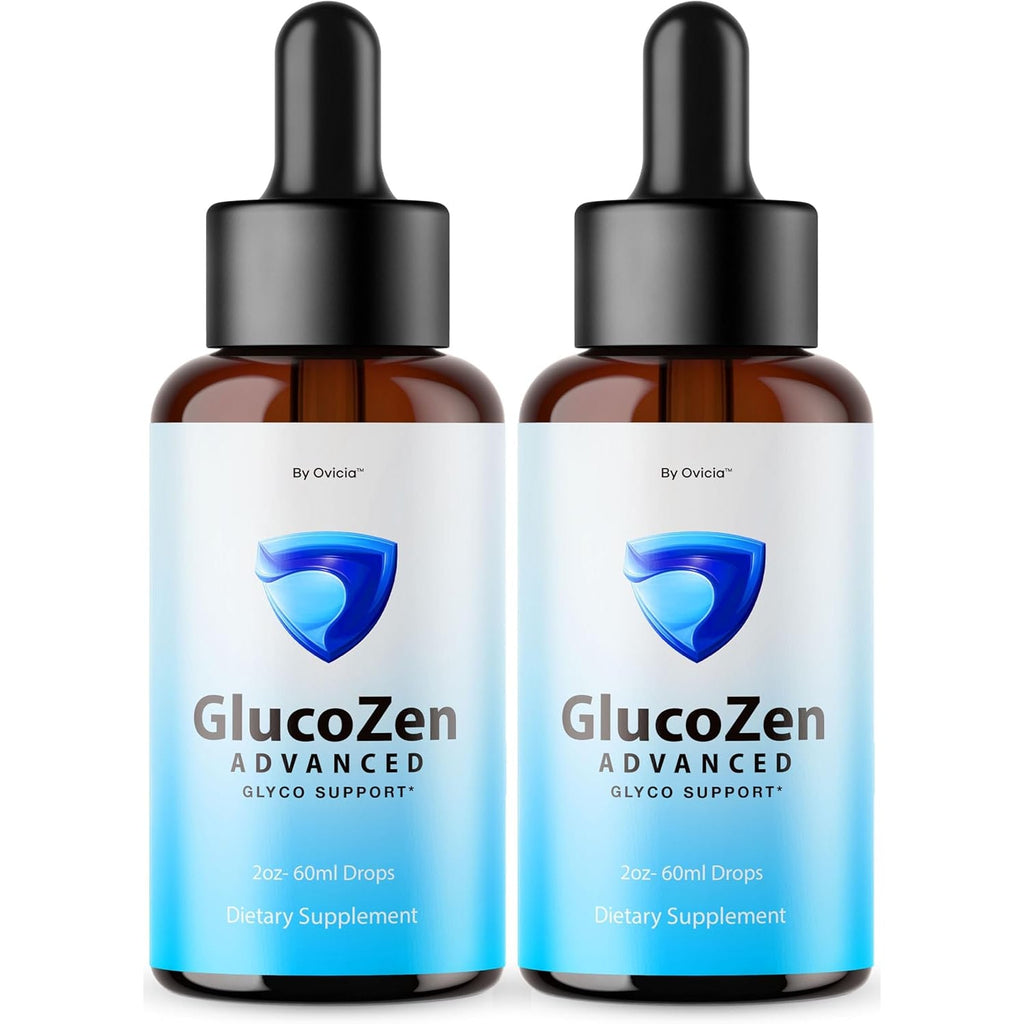 (2 Pack) Glucozen Drops - Official Glucozen Oral Liquid Drops Advanced Premium Formula Maximum Strength, All Natural Ingredients Vitamins for Overall Health & Wellness, 2 Bottles for 2 Months