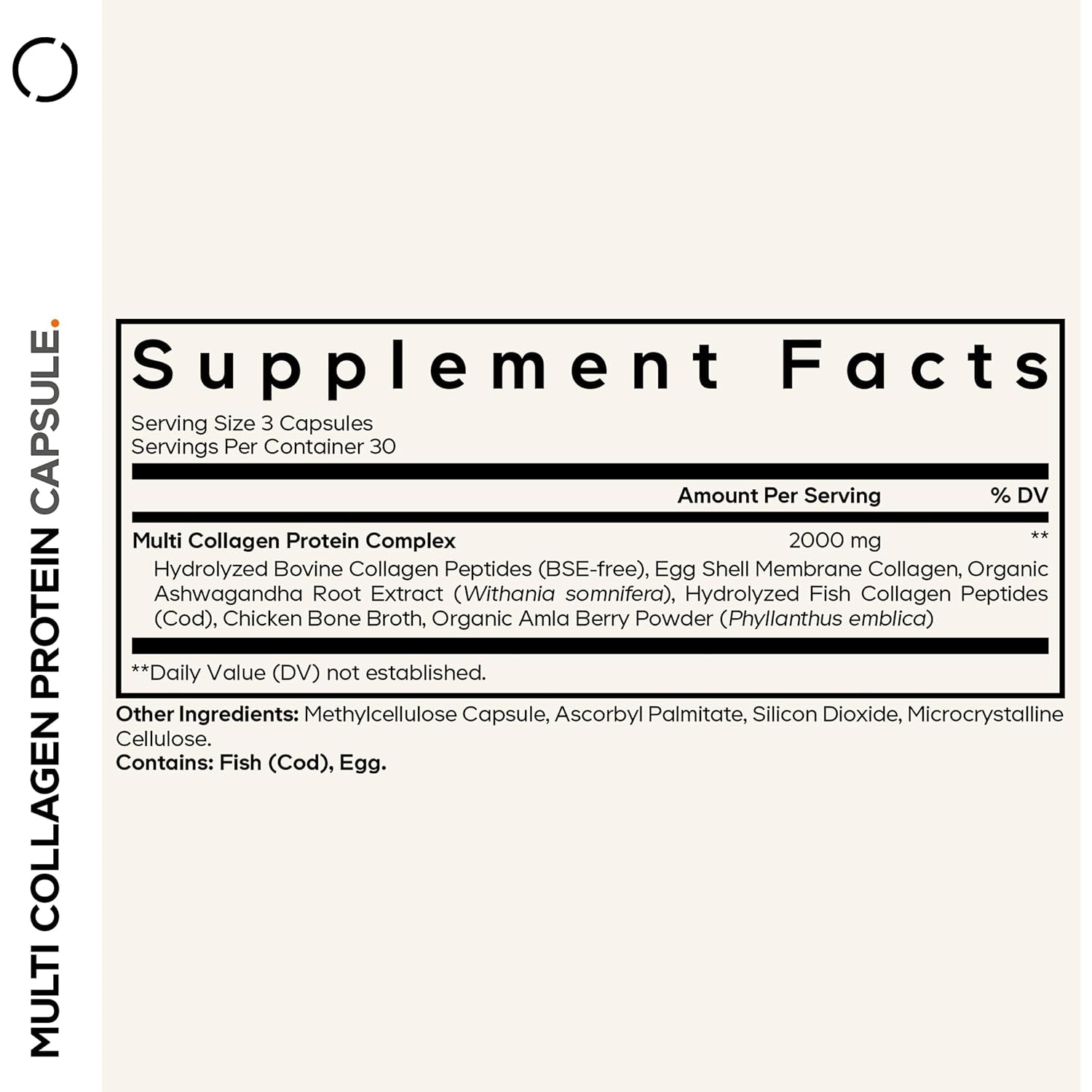 Codeage Multi Collagen Peptides Protein Capsules, 5 Collagen Types, Grass-Fed & Hydrolyzed Bovine Collagen Pills Supplement, Ashwagandha, Amla Berry Vitamins, Collagen Peptides - 90 Capsules