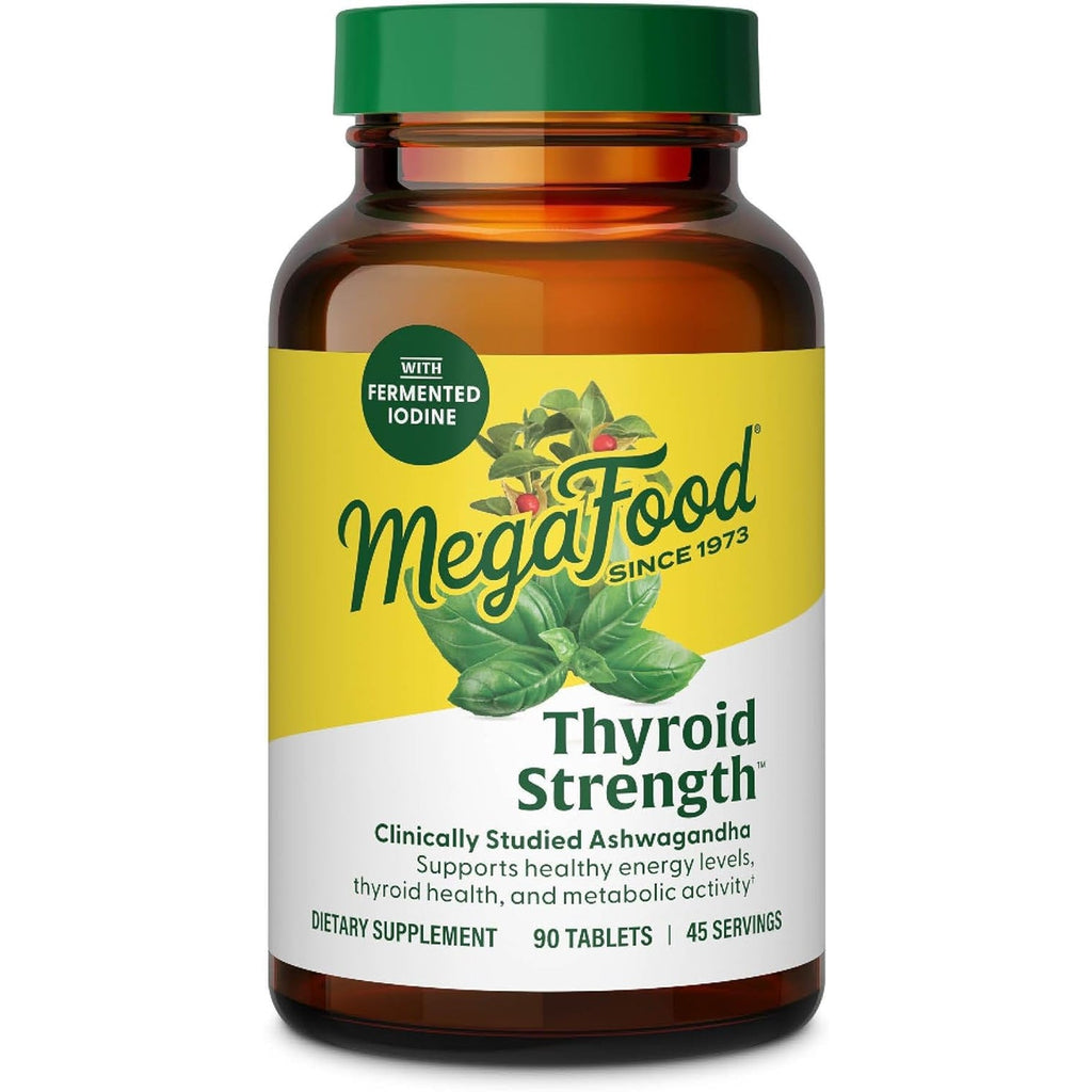Megafood Thyroid Strength - Mineral Supplement- Thyroid Support for Women with Ashwagandha, Zinc, Selenium, Copper, Iodine & L-Tyrosine - 90 Tabs (45 Servings)