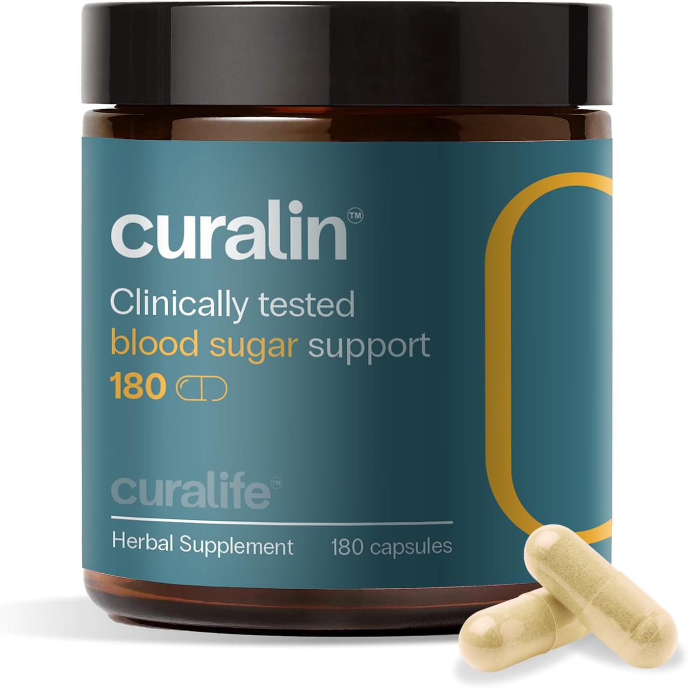 Curalin Blood Sugar Complex: 9 Herb Blend Cinnamon Bitter Melon Gymnema for Glucose Metabolism & Energy Support – Busy Workers & Senior Adults – Stress Lifestyle & Healthy Aging – 2 Trials, 180 Caps