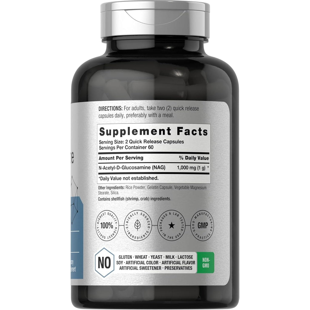 Horbaach N-Acetyl Glucosamine 1000 Mg | 120 Capsules | N-A-G Supplement Pills | Non-Gmo & Gluten Free