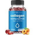 Nutrachamps Collagen Boosting Gummies, Collagen Booster Gummy for Natural Collagen Production, Vegan Pectin Supplements Chews for Women & Men, 60 Peach Vitamins Gummies
