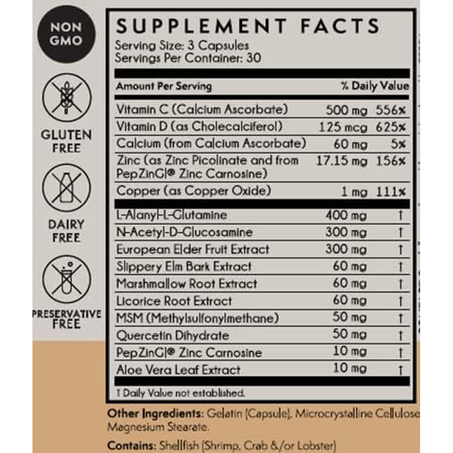 TERRA ORIGIN Healthy Gut Capsules with Immunity Boost | 90 Capsules | Non GMO, Gluten Free, Dairy Free | Digestive Support for Men and Women