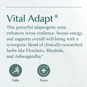 Natura Health Products Vital Adapt Supplement - Daily Nourishing Adaptogenic Tonic for Endocrine Function Support - Featuring Rhodiola, Ashwagandha, Cordyceps, Reishi (60 Capsules)
