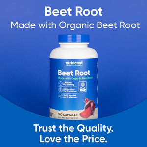 Nutricost Beet Root 2400Mg, 180 Capsules - CCOF Certified Made with Organic Beet Root, Superfood, 60 Servings