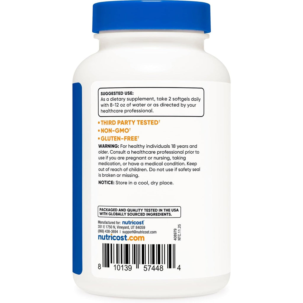 Nutricost Caprylic Acid 1200Mg, 120 Softgels