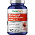 Nusapure Reduced Glutathione 500Mg 180 Veggie Capsules (Vegan,Non-Gmo) L-Glutathione