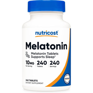Nutricost Melatonin 10Mg, 240 Tablets - 10Mg per Serving, Non-Gmo, Gluten Free