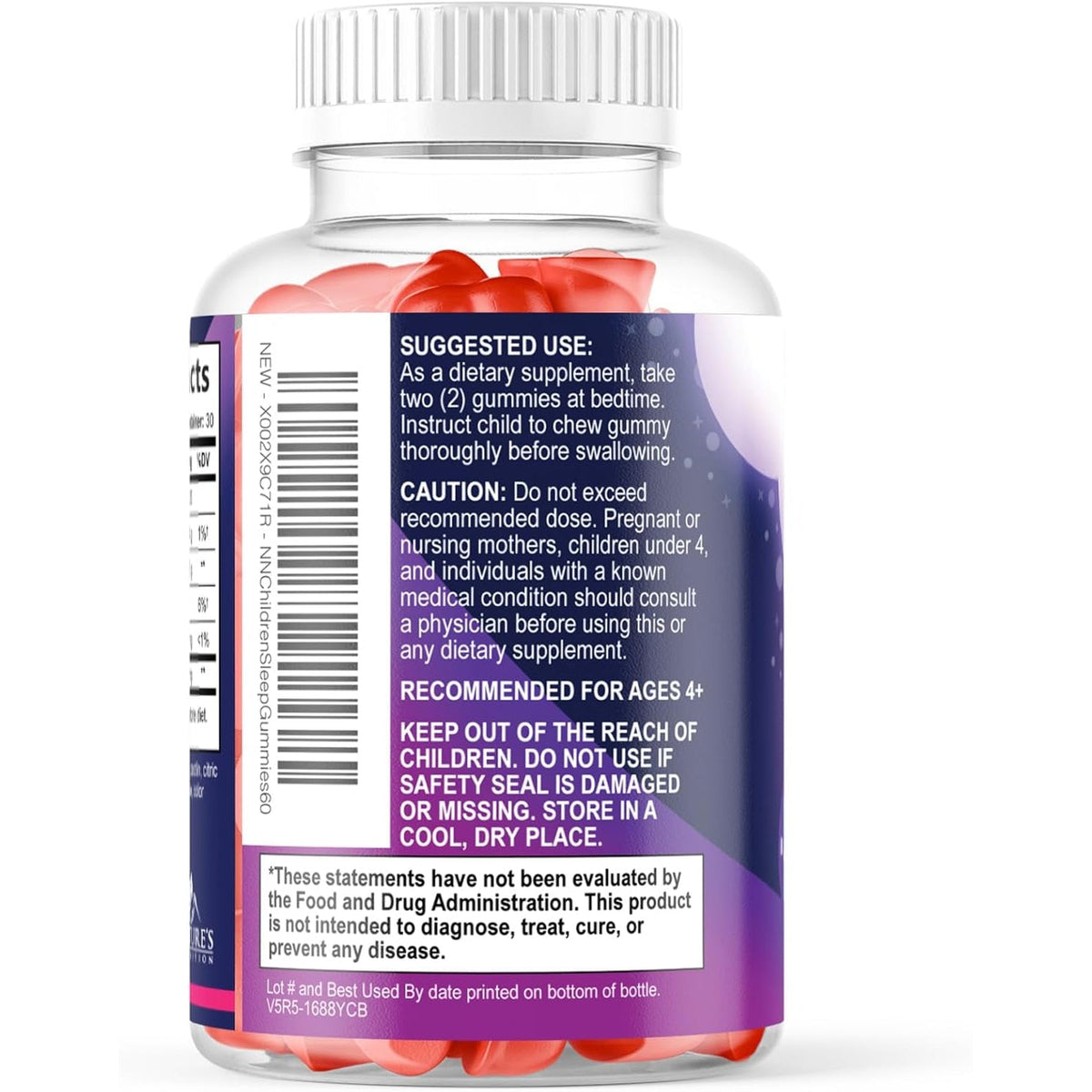 Kids Melatonin Gummies - 2Mg Melatonin per Serving - Children'S Melatonin Gummy for Restful Sleep - Best Children'S Chewable Sleep Supplement - Vegan, Non-Gmo, Natural Berry Flavor - 60 Gummies