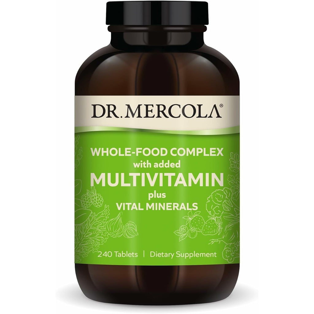 Dr. Mercola Whole-Food Complex with Added Multivitamin plus Vital Minerals - Supports Nutrition & Immune Support - Bioavailable - GMO Free - 240 Tablets (30 Servings)