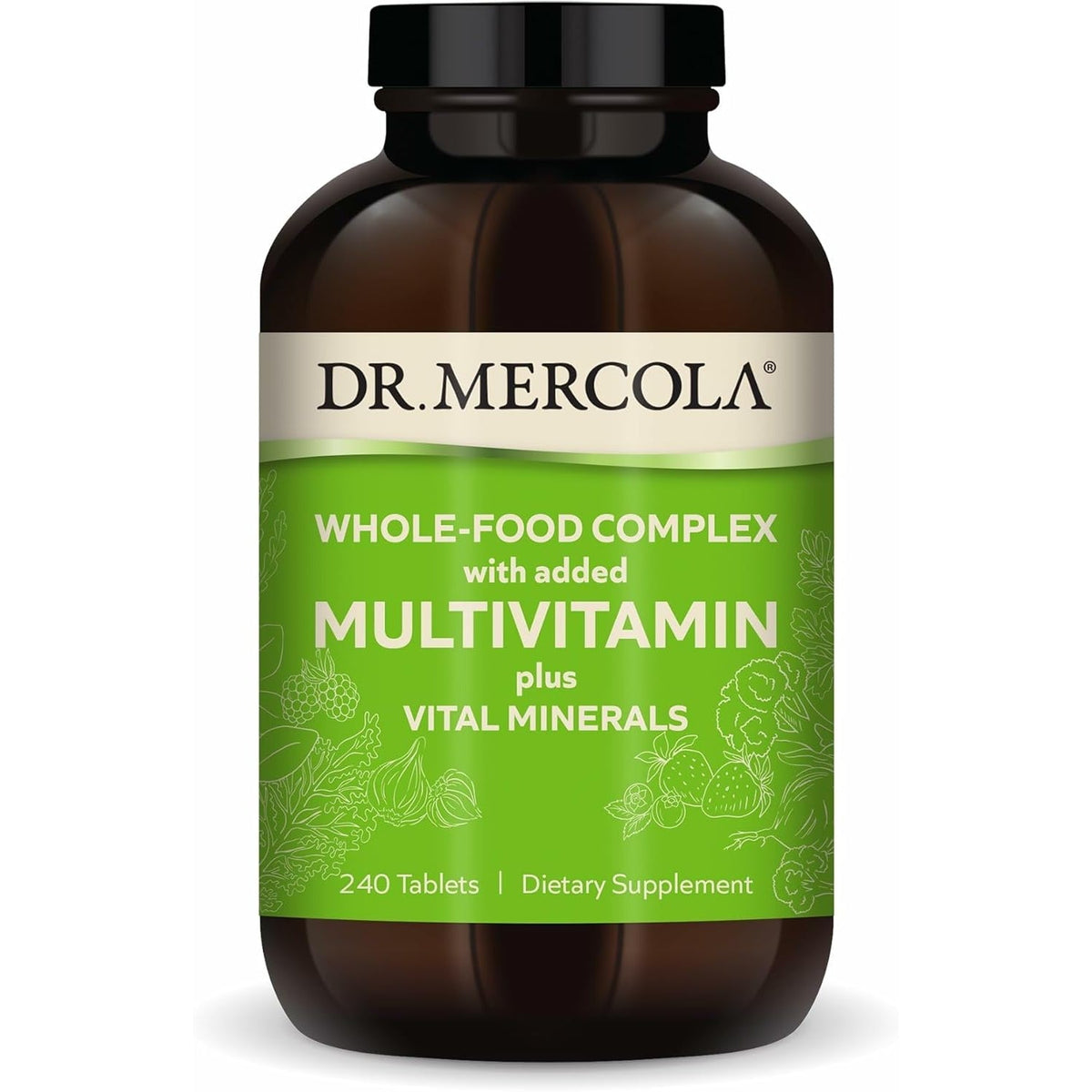 Dr. Mercola Whole-Food Complex with Added Multivitamin plus Vital Minerals - Supports Nutrition & Immune Support - Bioavailable - GMO Free - 240 Tablets (30 Servings)
