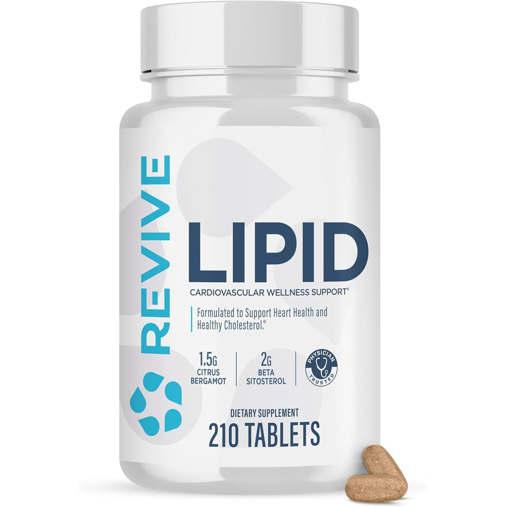 Revive MD Lipid Support Formula - Supplement Helps Maintain Healthy Cholesterol Levels, Endothelial Health & Triglyceride Levels - Beta Sitosterol, Citrus Bergamot & Pantethine (30 Servings)