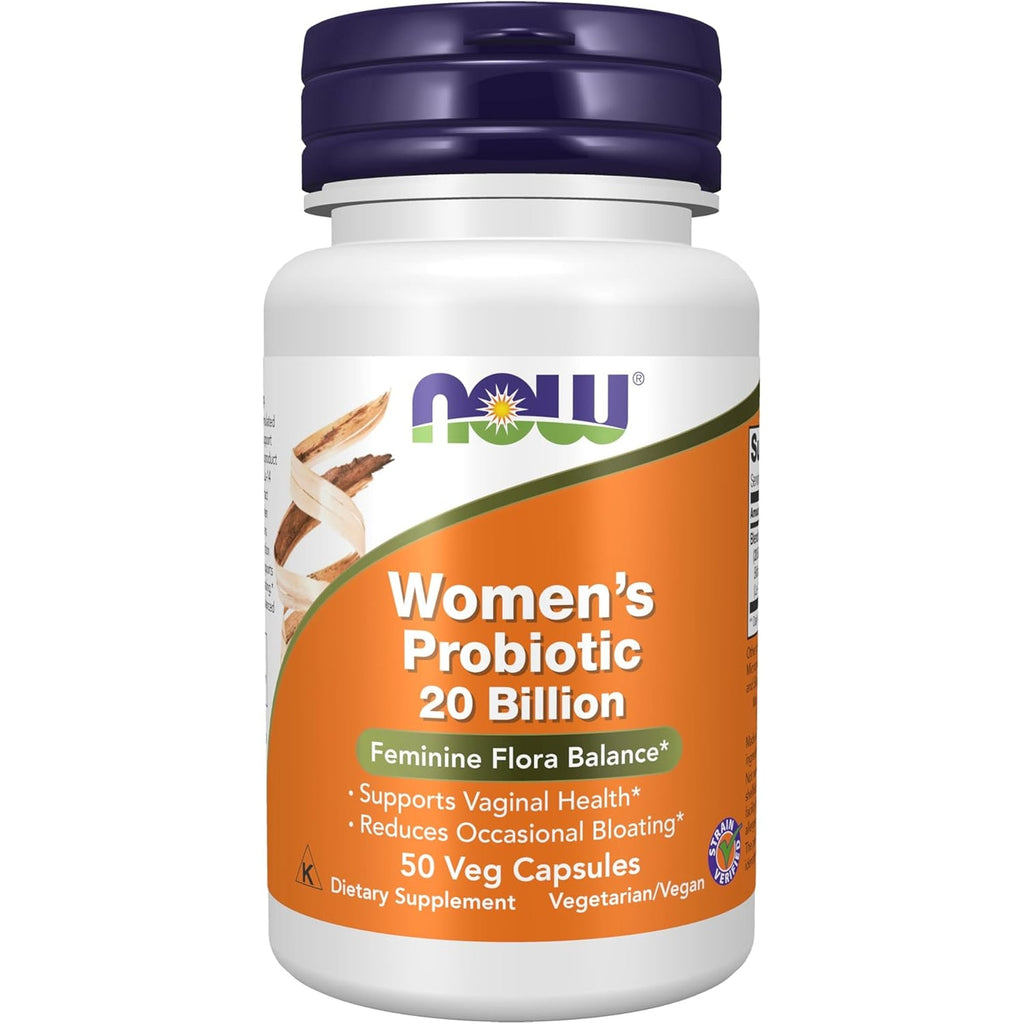 NOW Foods Supplements, Women'S Probiotic, 20 Billion, Specially Formulated Using Three Clinically Tested Probiotic Strains, 50 Veg Capsules